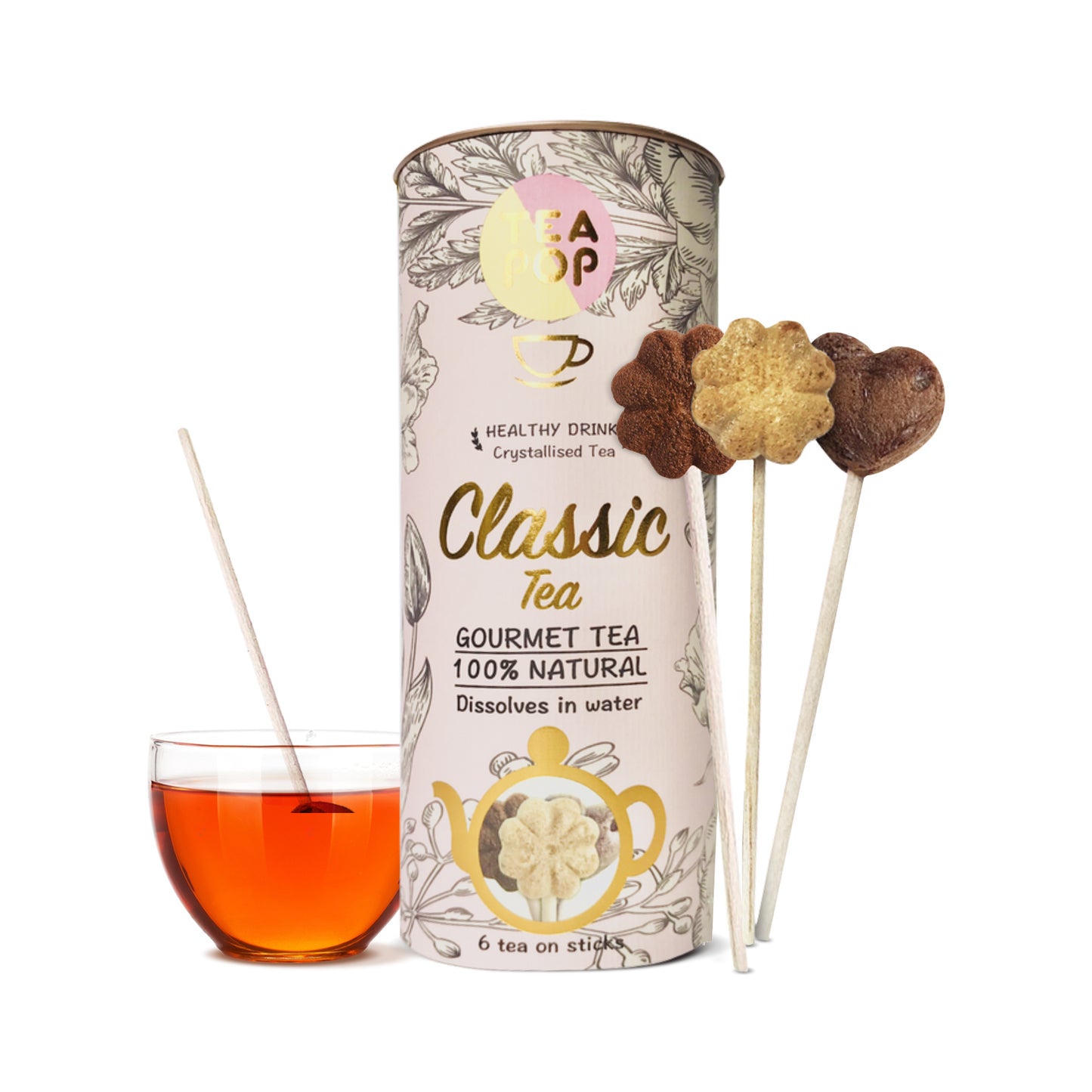 Timeless Tea-Pop Trio: English Breakfast, Earl Grey, Jasmine Green - Dissolves Instantly