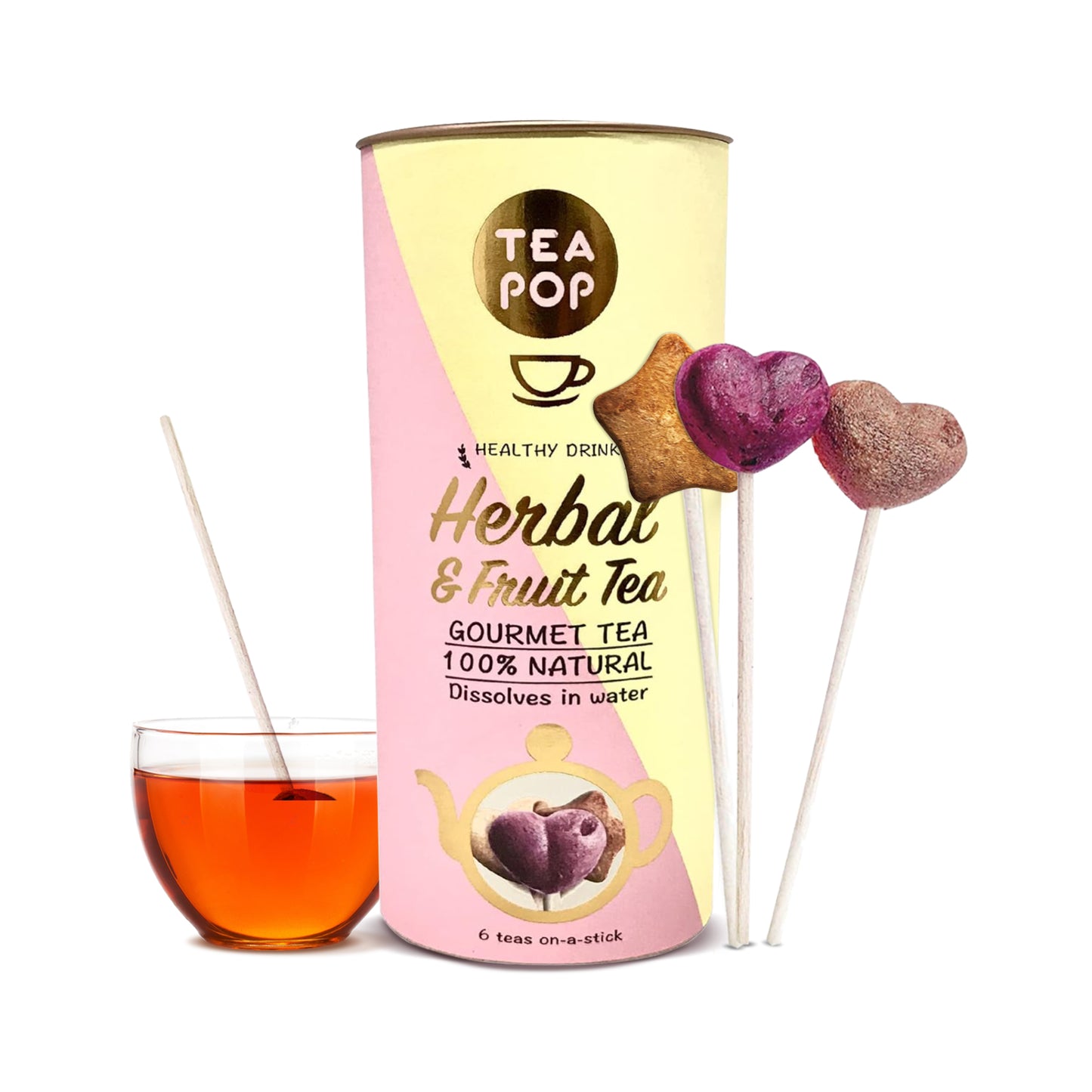 Vibrant Herbal & Fruit Tea-Pop Collection: Lemon Ginger, Passion Fruit Punch, Crispy Caramel