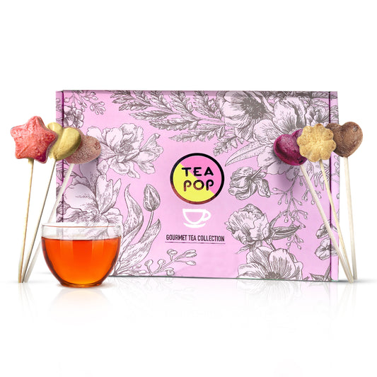 Geschenkbox Tea-Pop Sticks, 6 unserer Lieblingsmischungen, 18 Sticks pro Box