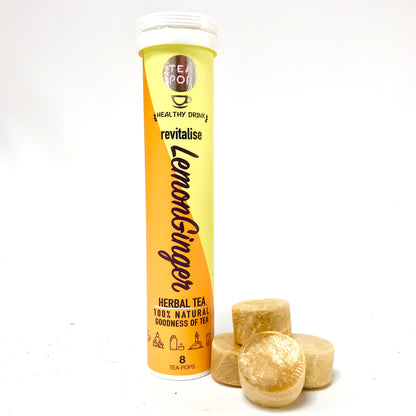 Soothing Lemon Ginger & Lemongrass Tea-Pops: Gourmet, Quick Brew - Caffeine Free